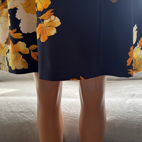 Christopher & Banks Dress Womens 12 Autumn Floral Blue Yellow Work Office Church - Picture 13 of 16